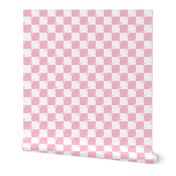 Pink and White Checkerboard Check with Yoga Poses