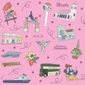 Pensacola, Florida in pink