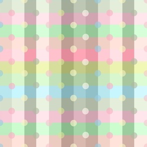 Cheerful Luminous Check with Polka Dots - Medium Scale