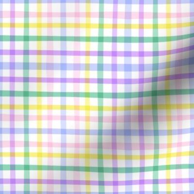 Cheerful Checks Summer Gingham pink green yellow blue Mini Scale by Jac Slade