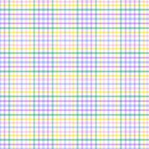 Cheerful Checks Summer Gingham pink green yellow blue Mini Scale by Jac Slade