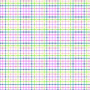 Cheerful Checks Summer Gingham Pink Green Blue Mini Scale by Jac Slade