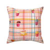 summer cupcake plaid // rose // medium scale