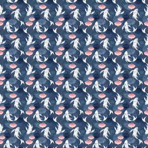 Patchwork koi pond navy blue extra small