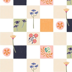 Cheerful checks with little sweet Flowers