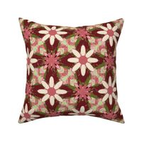 Vintage Nostalgia Floral Raspberry and Cream, large