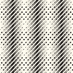 Geometric Dots & Stripes - Izzy C | M size | 12" | Black & White