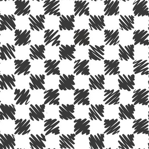 Scribble Checks Pattern - Black & White