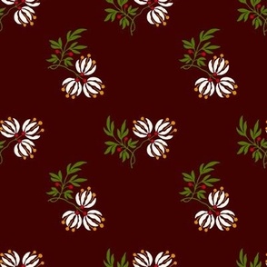 Berry Floral - Burgundy - medium