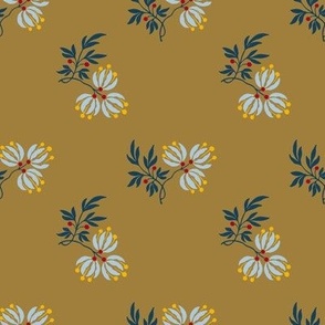 Berry Floral - Gold Frozen Blue - medium