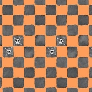 checkerboard orange and black