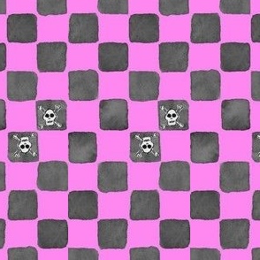 checkerboard black and pink