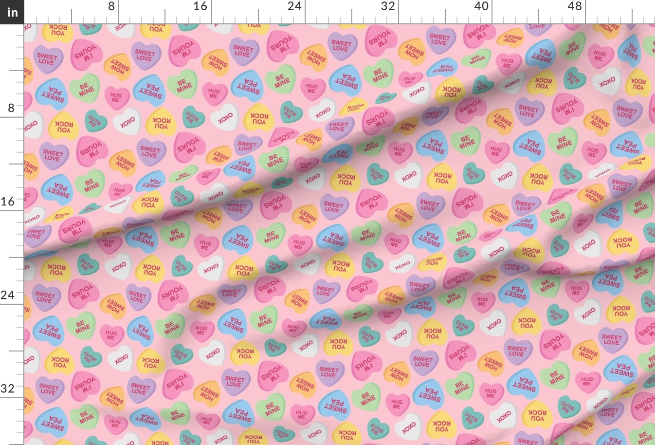 Conversation Hearts for Valentine's Day Fabric
