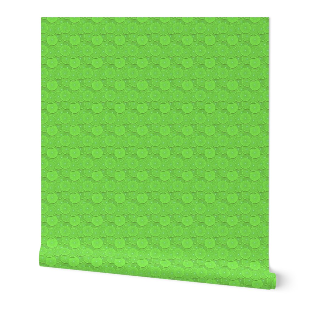 Key Limes Citrus 1 inch Fruit Slices in a Zesty Repeat Pattern