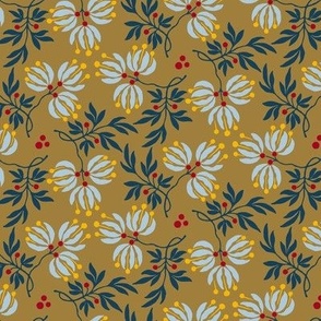 Berry Floral Kaleidoscope - Gold