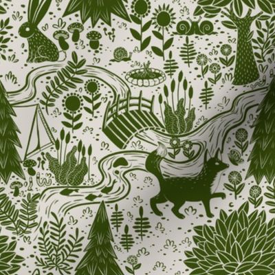 forest animals - mid scale - green