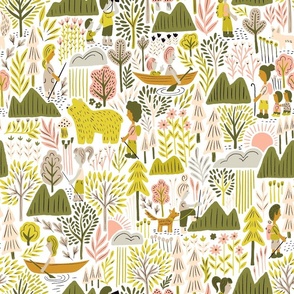 A walk in the woods (pink and green) (small)