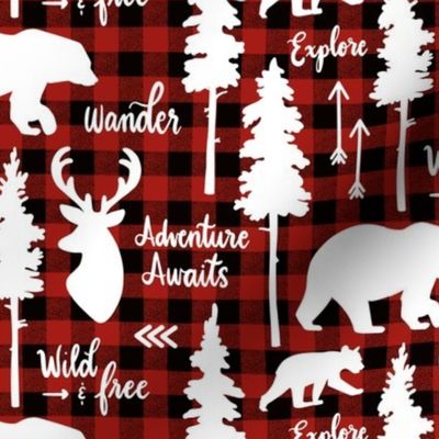 Adventure Awaits// Medium // Buffalo Check background