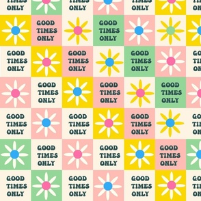 Cheerful Checks with positivity quote