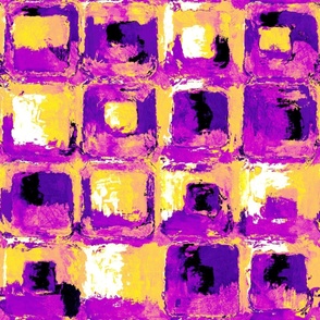 Painterly Purple, Pink and Yellow Pop Art Squares