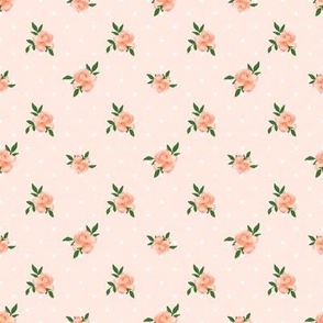 Peach of a Rose - Posies and Polka Dots
