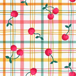 Cherry Picnic (large) - Cheerful Checks