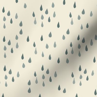 Rain Showers, Rain Drops, Hand-Drawn