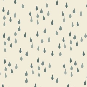 Rain Showers, Rain Drops, Hand-Drawn
