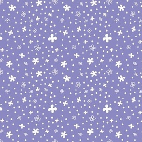 Snow Snowflakes Flower Flurries Purple White Christmas Holiday Ditsy