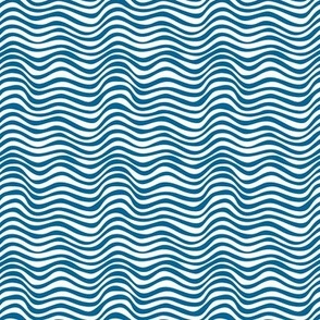 Warped abstract waves blue on white
