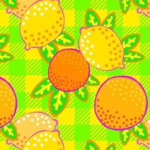 Sunshine Citrus check in lime and yellow