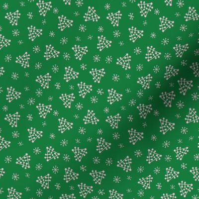 Groovy Mod Snow Green Pastel Purple Snowflakes Christmas Retro Holiday Mid-Century Modern