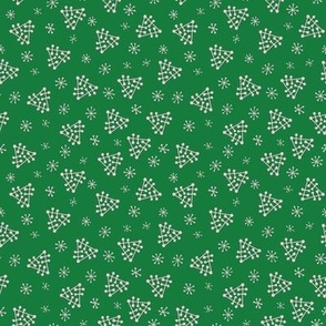 Groovy Mod Snow Green Pastel Purple Snowflakes Christmas Retro Holiday Mid-Century Modern