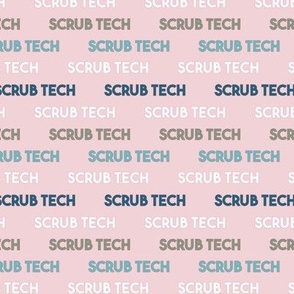 scrub tech on pink 