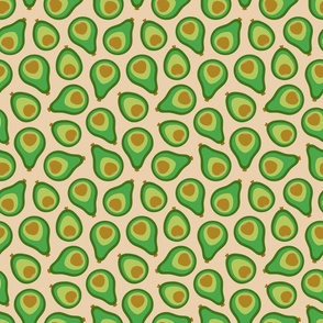 PLUMP AVOCADOS Retro Ripe Fruit in Vintage 70s Green Lime Brown - SMALL Scale - UnBlink Studio by Jackie Tahara