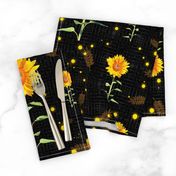 Sunflowers with black background