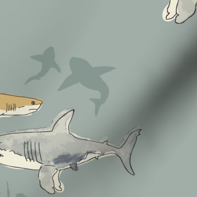 (Large) Shark Watch, Hand-Drawn