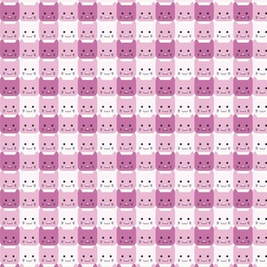 medium// Checkers Kawaii Cats Pink Gingham