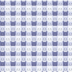 medium// Checkers Kawaii Cats Violet Gingham