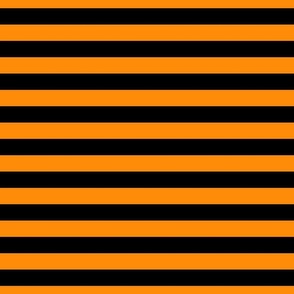 Halloween Holiday 1 inch Black and Pumpkin Orange Witch Stripes