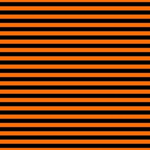 Halloween Holiday 1/2 inch Black and Dark Pumpkin Orange Witch Stripes