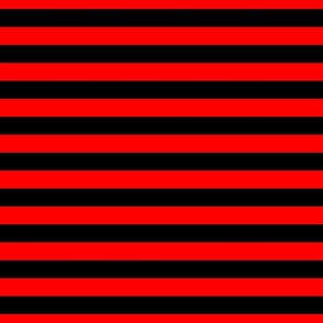 Halloween Holiday 1 inch Black and Red Devil Witch Stripes