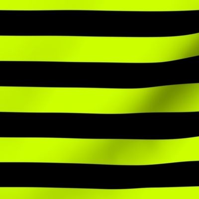 Halloween Holiday 1 inch Black and Slime Green Witch Stripes