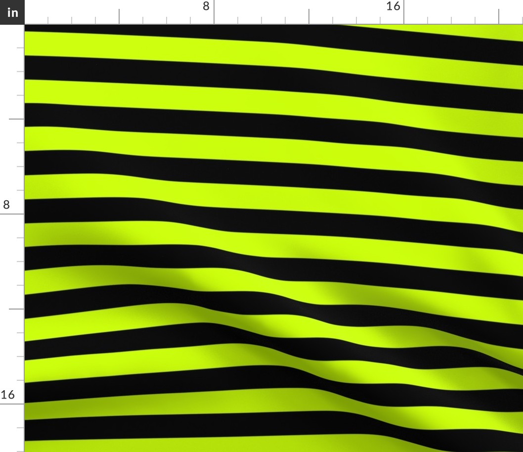 Halloween Holiday 1 inch Black and Slime Green Witch Stripes