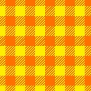 orange and yellow sunshine buffalo plaid small scale