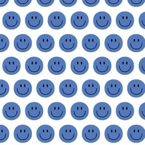 blue happy face smiley guy 1 inch no outline