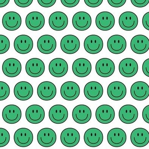 green happy face smiley guy 1 inch