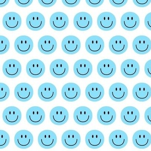 light blue happy face smiley guy 1 inch no outline