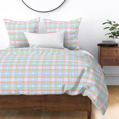 Cheerful Checks Christmas Gingham red Green blue small scale by Jac Slade