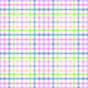 Cheerful Checks Summer Gingham Pink Green Blue Regular Scale by Jac Slade